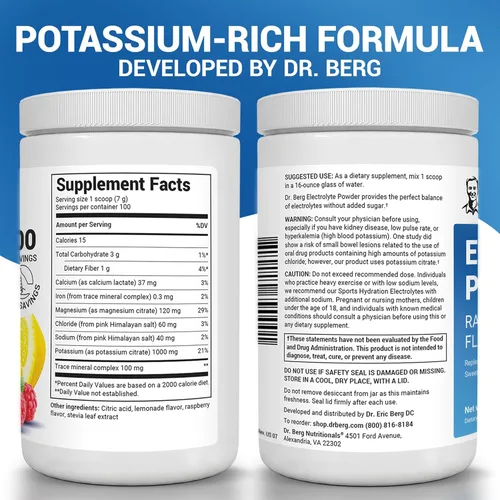 Miniatura 2 de Dr. Berg Zero Sugar Hydration Keto Electrolyte Powder - Mejorado con 1000 mg de potasio y sal rosa real del Himalaya (no sal de mesa) - Suplemento