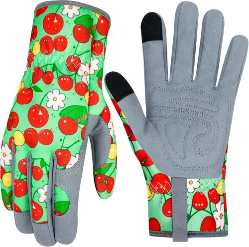 Miniatura 13 de Guantes de Jardinería de Cuero MERTURN para Mujeres, Guantes de Jardín a Prueba de Espinas, Guantes de Trabajo Compatibles con Pantalla Táctil, Azul