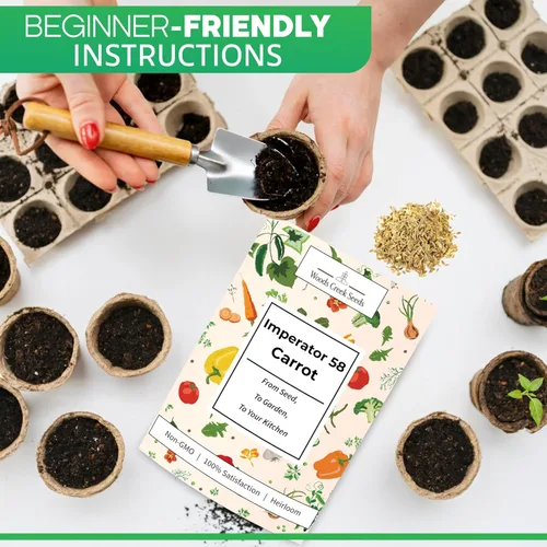 Miniatura 3 de Woods Creek Seeds: Imperator - 58 semillas de zanahoria para plantar, más de 1,000 semillas de zanahoria de reliquia, semillas de zanahorias sin OMG