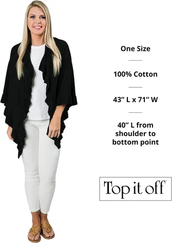 Miniatura 2 de Top It Off Ava - Chal triangular para mujer, hecho de 100% algodón natural, bufanda envolvente de moda