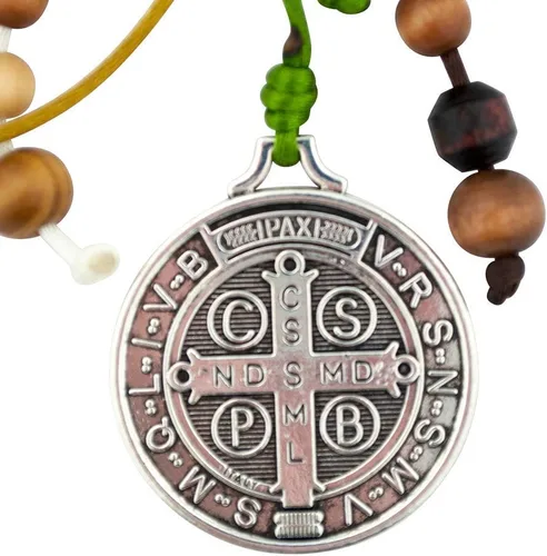 Miniatura 4 de Adorno de bendición para el hogar de San Benito de 12 pulgadas, 3 colores, se adapta a la manija de tu puerta o se puede colgar en un gancho, Negro
