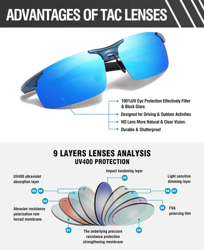 Miniatura 34 de Duco - Gafas de sol deportivas polarizadas para hombre con protección UV 8177s