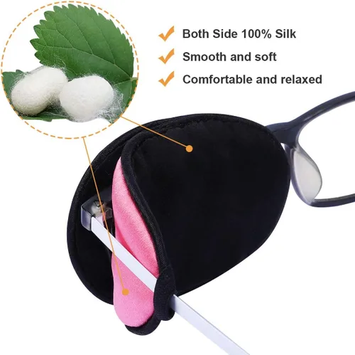 Miniatura 3 de eZAKKA Parches para ojos para adultos, parche para anteojos, parche médico de seda para parches de ojo vago para mujeres con ambliopía, estrabismo