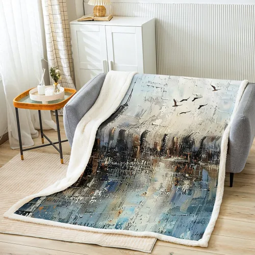 Miniatura 22 de Manfei Sports Car Kids Throw Blanket Blue and Orange Fire Bed Blanket for Boys Girls Room Decor, Black Racing Car Blanket for Couch Sofa, Soft and