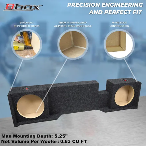 Miniatura 4 de Bbox - Caja de subwoofer sellada doble de 10 pulgadas, cajas y cajas de subwoofer selladas Accu-Tuned - Caja de subwoofer que mejora la calidad