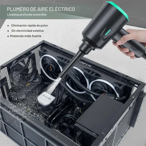 Miniatura 3 de Meudeen Plumero de aire - Soplador de aire eléctrico - Limpieza de alta potencia de 5.74 oz para computadora - PC - Aire comprimido de 2 engranajes