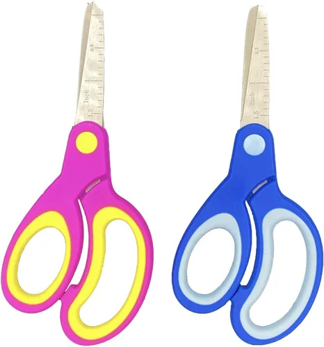 Miniatura 3 de Tijeras zurdas para niños (paquete de 5, punta redondeada, 5.2 pulgadas) – Tijeras para estudiantes escolares y suaves al tacto para zurdos GD-018-F