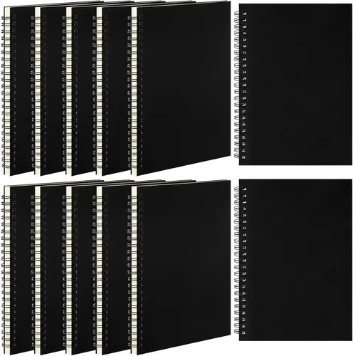 Leelosp 12 cuadernos pequeños en espiral forrados en espiral, cuaderno con rayas universitarias, cubierta de papel kraft encuadernado con alambre,