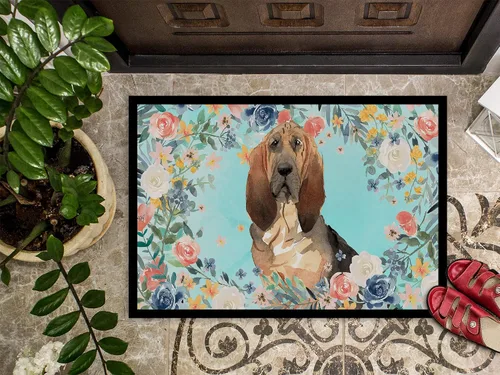 Miniatura 3 de Caroline's Treasures CK3434JMAT Bloodhound - Tapete para puerta delantera, 24 x 36 pulgadas, para interiores y exteriores, para entrada