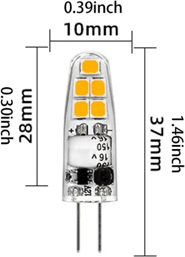 Miniatura 2 de Paquete de 8 bombillas LED G4 de 12 V de 1.3 W (bombilla halógena equivalente a 10 W), blanco cálido 3000 K G4JC base bi-pin para paisaje, debajo