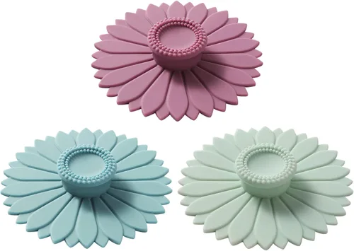 Miniatura 16 de Cubiertas de silicona para tazas (set de 3), tapas de silicona multicolores para tazas, tapas flexibles para tazas, tapas para tazas calientes de 3