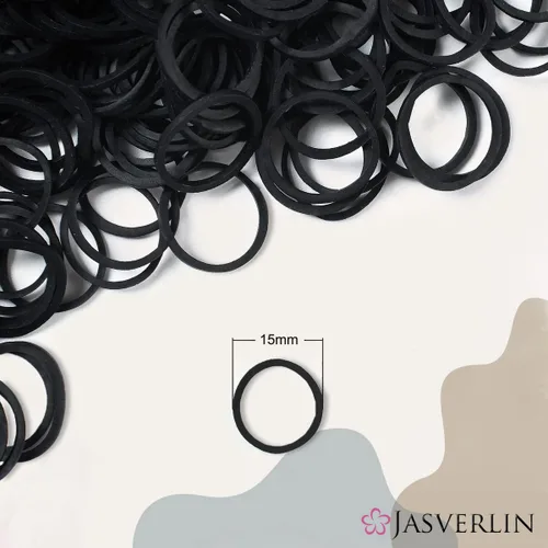 Miniatura 2 de JASVERLIN Pequeñas bandas de goma para el cabello, mini ligas negras para el cabello, bandas elásticas para niñas pequeñas, accesorios de peinado