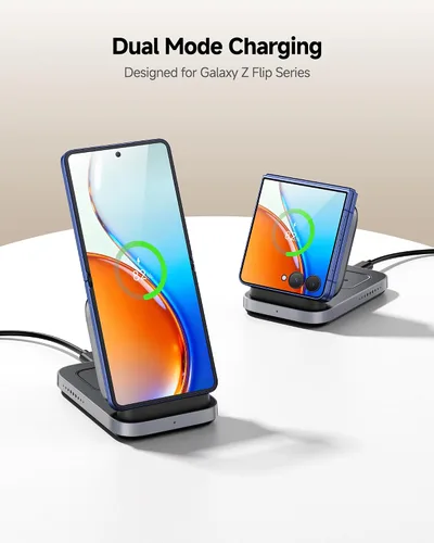 Miniatura 3 de SwanScout Cargador inalámbrico para Samsung Z Flip 7/7 FE/6/5/4/3, estación de carga 3 en 1 para Galaxy Watch 8 Classic/8/Ultra/7/FE/6/5/4