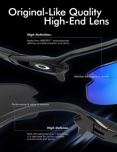 Miniatura 5 de SAUCER Lentes de repuesto prémium para gafas de sol Oakley Ten X OO9128
