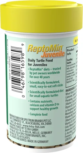 Miniatura 7 de Tetra ReptoMin Baby - Palitos flotantes para alimentos de 0.92 onzas, para tortugas acuáticas pequeñas, tritones y ranas (paquete de 36)