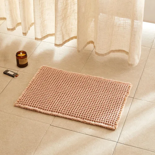 Miniatura 167 de TYUU Tapete de baño estilo gofre, tapete de baño bohemio, antideslizante, lavable, súper absorbente, de secado rápido, bonito tapete de baño
