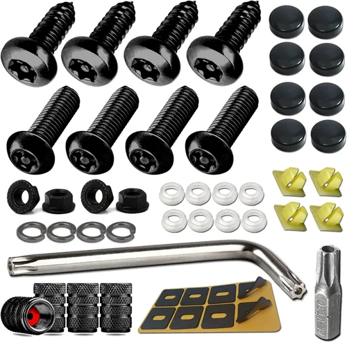 Miniatura 12 de Aootf Tornillos de acero inoxidable para placa de matrícula, pernos antirrobo para marco de matrícula, sujetadores resistentes a manipulaciones