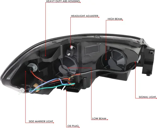 Miniatura 6 de DNA Motoring HL-OH-CI06-BK-CL1 - Faros delanteros de carcasa negra compatibles con Impala 06-13