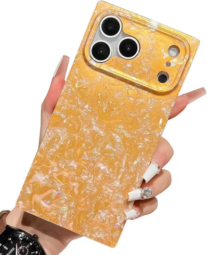 Miniatura 51 de Elegante concha de madre perla compatible con iPhone 13 Pro de 6.1 pulgadas, estuche de borde rectangular, elegante y delgado, con perla de abulón