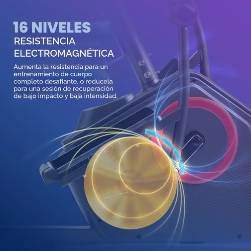 Miniatura 3 de Sunny Health & Fitness Elite Bicicleta reclinada de entrenamiento cruzado y máquina elíptica con ejercitadores de brazos para entrenamiento