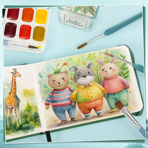 Miniatura 5 de 40 hojas de cuaderno de acuarela 4x6 pulgadas, papel de acuarela de 140 lb/300 GSM para bocetos de acuarela, papel de acuarela prensado en frío