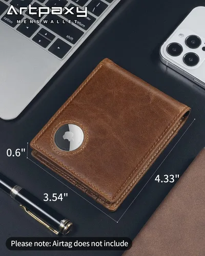 Miniatura 2 de Cartera con soporte AirTag, Marrón, Casual