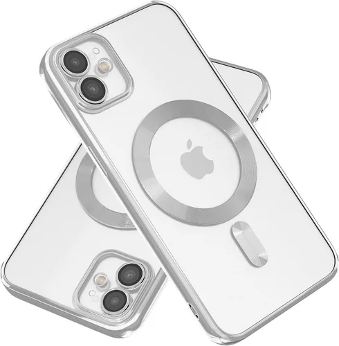 Miniatura 9 de Funda magnética para iPhone 8, borde galvanizado, parte trasera transparente, funda protectora delgada con protección de cámara, compatible