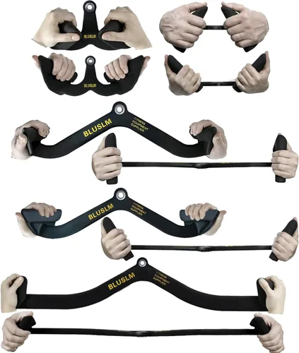 Miniatura 3 de BLUSLM LAT Pull Down Bar for Cable Machine, LAT Pulldown Attachments T-bar V-bar Cable Attachment for Gym, Back Tricep Strength Training Handle