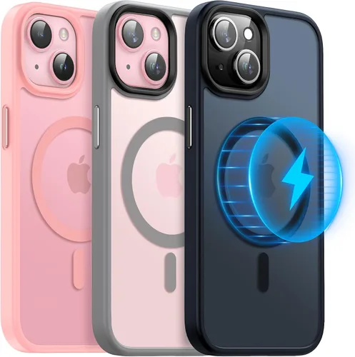 Miniatura 30 de Meifigno Magic Mag Series - Funda diseñada para iPhone 15 Pro, protección de grado militar y compatible con MagSafe, parte trasera mate translúcida