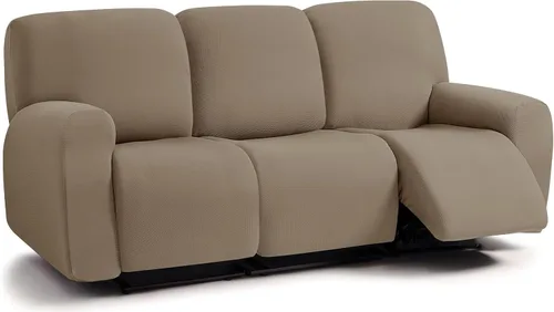 Miniatura 52 de ULTICOR - Juego de 8 fundas para sofá reclinable de jacquard, fundas elásticas para sofá reclinable para 3 cojines, fundas gruesas, suaves y Gris