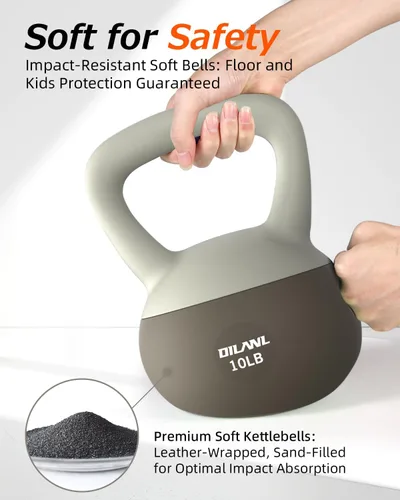 Miniatura 2 de Soft Kettlebell, Safe Strength Training Kettle bell, Cushioned Impact-Resistant Base and Anti-Slip Grip Weight, Kettlebells Set for Home Workouts