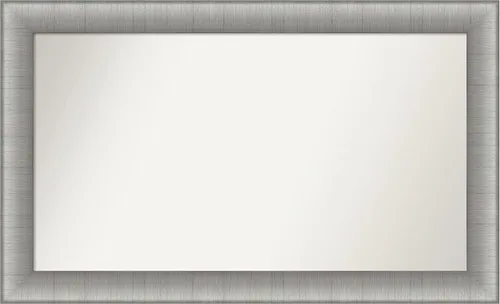 Miniatura 492 de Amanti Art Espejo de baño plateado para sobre fregadero, 28 x 47 pulgadas, espejo rectangular de plata imperial, marco de madera tradicional de gran