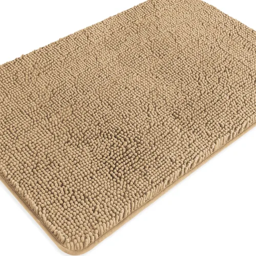 Miniatura 576 de Alfombra de baño pequeña de 12 x 18 pulgadas, lavable y absorbente, antideslizante, alfombra de baño de felpilla gruesa y suave para baño, ducha