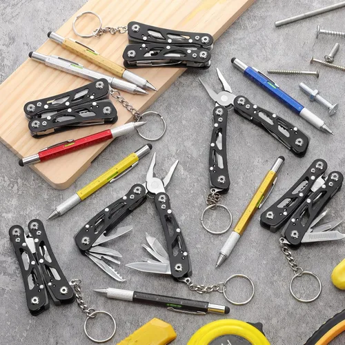 Miniatura 6 de Copkim Juego de 24 herramientas multiherramientas para el Día del Padre, bolígrafo multiherramienta 6 en 1 y alicates de acero inoxidable, regalos