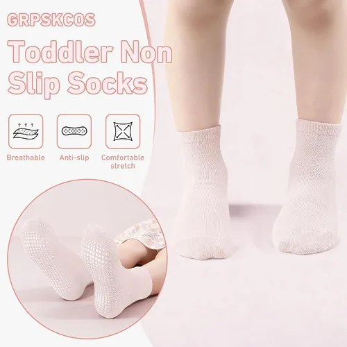 Miniatura 2 de GRPSKCOS 12 pares de calcetines antideslizantes para niñas de 1 a 7 años
