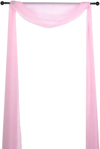 Miniatura 5 de Efavormart - Paneles de cortina de organza transparente rosa de 18 pies, cenefa para ventana, arco de boda, tela drapeada para mesa superior