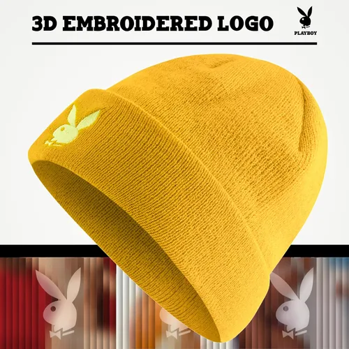 Miniatura 3 de Concept One Playboy Beanie Hat, Cuffed Knit Winter Cap with Logo