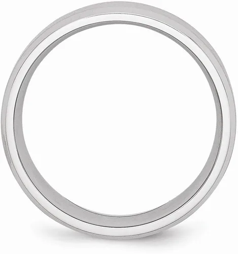 Miniatura 2 de Anillo de borde biselado de cobalto sólido de 0.276in liso clásico de boda cepillado acabado mate anillo de banda
