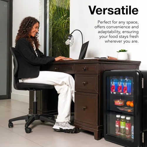 Miniatura 5 de Cooluli Decor - Mini refrigerador compacto de 2.4 pies cúbicos con puerta de vidrio - Pequeño refrigerador para dormitorio, oficina, residencia