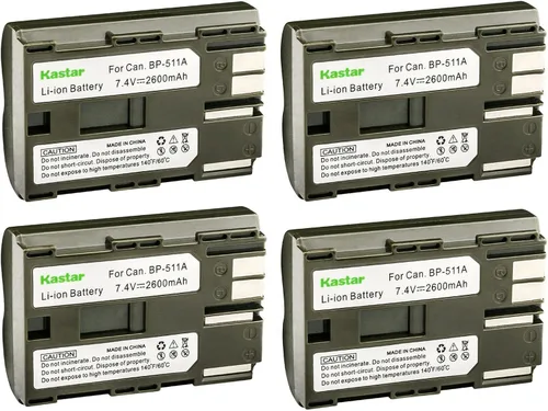 Miniatura 6 de Kastar Paquete de 1 batería de repuesto BP-511 para Canon BP-508 BP-511 BP-511A BP-512 BP-512A BP-514 BP-522 BP-535, cargador Canon CB-5L CG-580