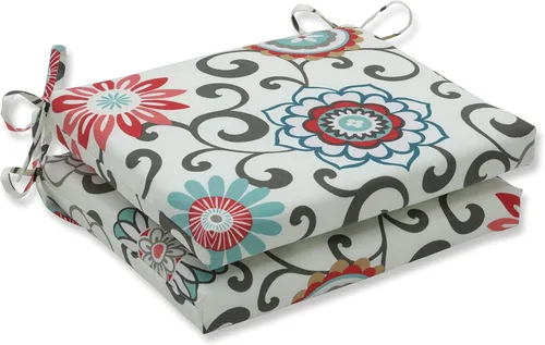 Miniatura 16 de Pillow Perfect Cojín floral brillante para silla de interior/exterior con lazos, 2 unidades, 15.5 x 18.5 pulgadas, azul/naranja Marlow