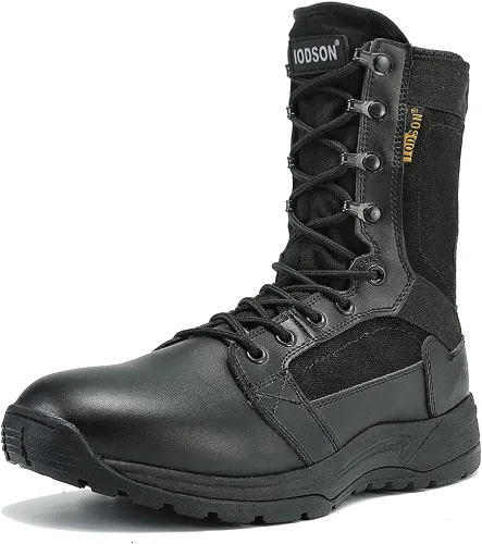IODSON Botas de combate ultraligeras para hombre, botas militares transpirables, zapatos de entrenamiento de fuerza especial, botas tácticas, botas