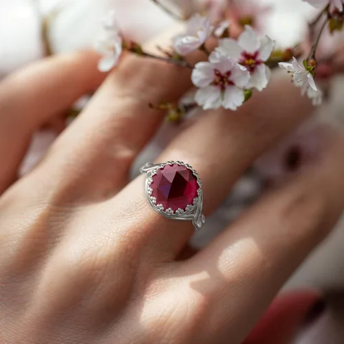Miniatura 20 de 925 Sterling Silver Gemstone Rings for Women - Anniversary Rings for Women - Sterling Silver Rings for Women - Dainty Sterling Silver Rings