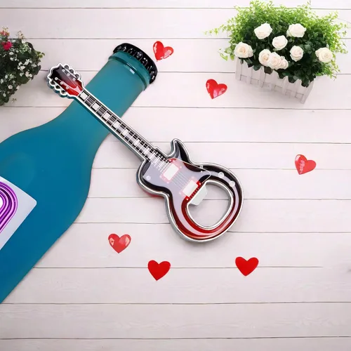 Miniatura 4 de 1 pieza/set abridor de botellas de cerveza, abridores de botellas de cerveza con forma de guitarra, regalo de guitarra, gadgets de cocina para Negro