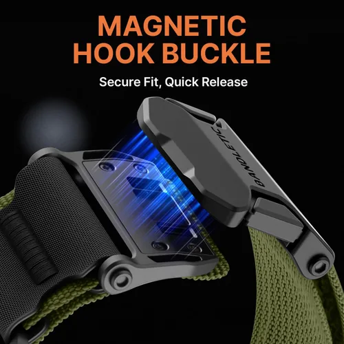 Miniatura 3 de Bandletic Correas delgadas compatibles con Apple Watch Series 11 10 de 1.812 pulgadas para hombre, correa táctica resistente con hebilla magnética