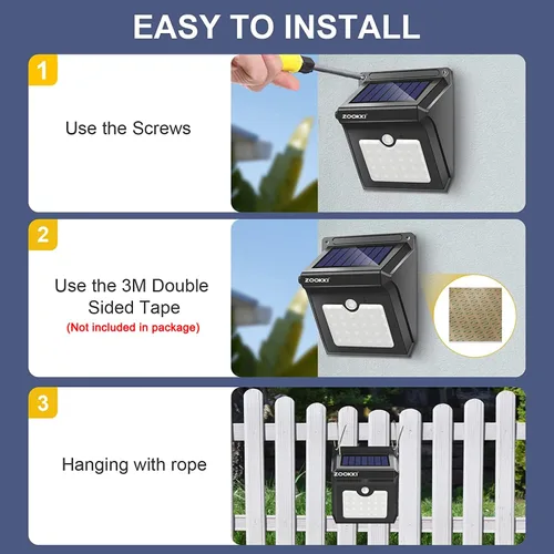 Miniatura 6 de Upgraded 28 LEDs Wireless Sensor de movimiento solar luz recargable impermeable luces de seguridad Potente Para al aire última intervensión Patio