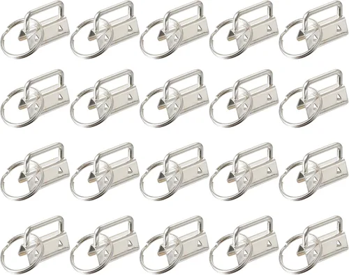 Miniatura 6 de uxcell 72 llaveros de 1.3 pulgadas (1.260 in) con llavero y anillo para correas de bolsa, pulseras, cordones, tono dorado