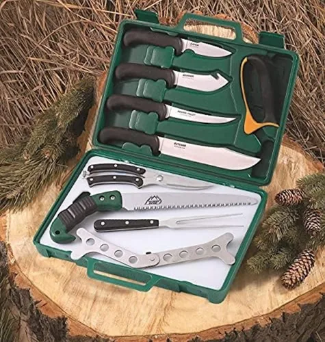 Miniatura 7 de Outdoor Edge Procesador de juegos, PR-1, kit completo de cuchillos de caza de 12 piezas para procesar juegos grandes, cuchillas afiladas de acero