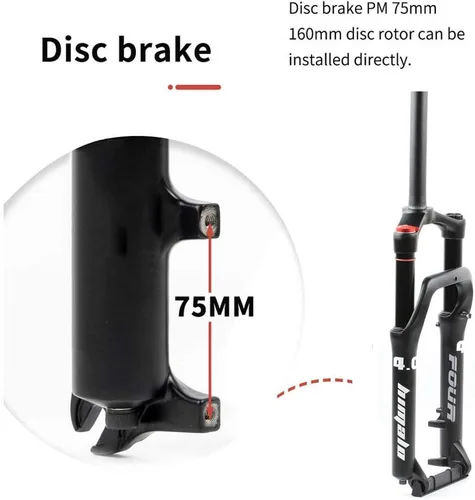 Miniatura 6 de Horquilla de nieve y playa de 24 pulgadas de suspensión de tenedores, amortiguador de aire de aleación de aluminio para neumáticos 24x4.0