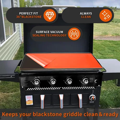 Miniatura 2 de Alfombrilla de silicona para parrilla de 36 pulgadas para Blackstone: Accesorios para parrilla, cubierta superior plana, protección de grado